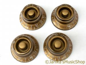 4 LES PAUL ELECTRIC GUITAR TOP HAT KNOBS GOLD